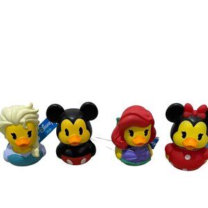 Disney-Themed Collectible Rubber Duck Set Featuring Mickey Minnie Elsa & Ariel